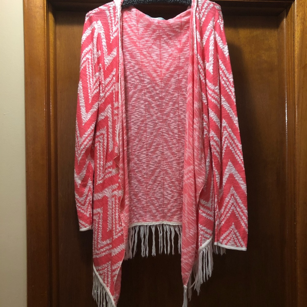 Maurices fringed hooded cardigan
